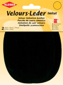 KLEIBER Patch imitation cuir velours, 130x100 mm, gris moyen