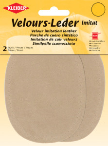 KLEIBER Patch imitation cuir velours, 130x100 mm, gris moyen