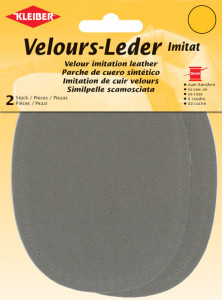 KLEIBER Patch imitation cuir velours, 130x100 mm, gris moyen