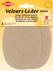 KLEIBER Patch imitation cuir velours, 130x100 mm, beige