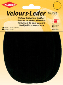 KLEIBER Patch imitation cuir velours, 130x100 mm, brun foncé