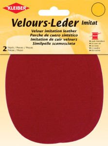 KLEIBER Patch imitation cuir velours, 130x100 mm, rouge