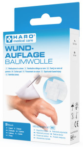 HARO Pansement, en coton, blanc, pack de 3