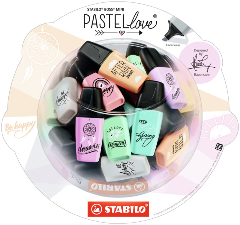 STABILO Surligneur BOSS MINI Pastellove 2.0,présentoir de 50