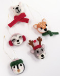 folia Boules en feutre ANIMAUX EN HIVER, 5 pièces folia Boules en feutre ANIMAUX EN HIVER, 5 pièces