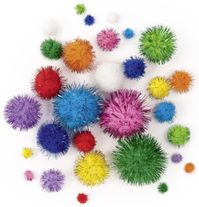 folia Pompons SPARKLING RAINBOW, différentes tailles