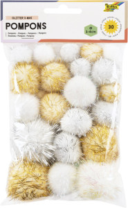 folia Pompons GLITTER X-MAS, différentes tailles