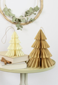 folia Décoration alvéolée HYGGE XMAS TREES, set de 2, S/M