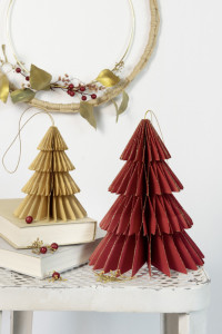 folia Décoration alvéolée BERRY XMAS TREE, set de 2, S/M