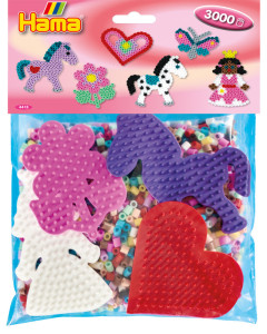 HAMA Perles à repasser midi + plaques à picots 