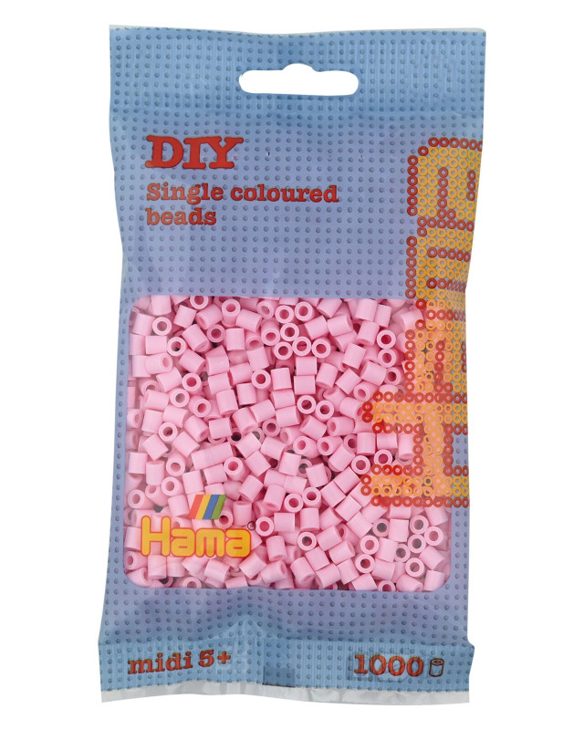 Hama Perles à repasser midi, sachet, rose pastel