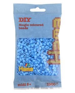 Hama Perles à repasser midi, sachet, bleu glacé pastel