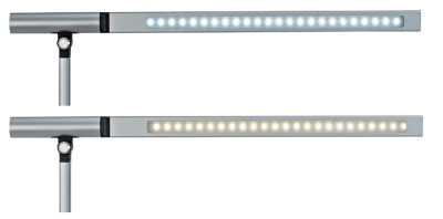 MAUL Lampe de bureau LED MAULrubia colour vario, argent/noir