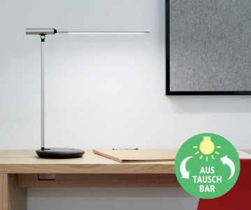 MAUL Lampe de bureau LED MAULrubia colour vario, argent/noir