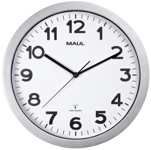 MAUL Horloge murale radioguidée MAULstep, argent