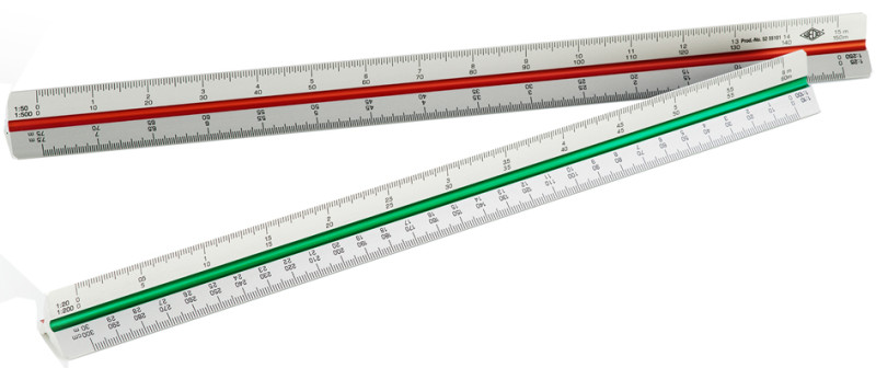 WEDO Echelle de réduction triangulaire Architecte, argent