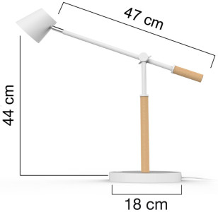 UNiLUX Lampe de bureau à LED VICKY, dimmable, hêtre/noir