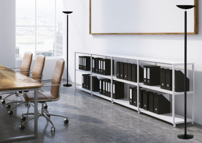 UNILUX Lampadaire à LED FIRST, dimmable, gris métallisé