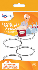 AVERY Etiquettes solubles à l'eau, oval