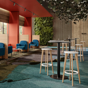 Table haute PAPERFLOW Mezzo, diamètre 600 mm, blanche