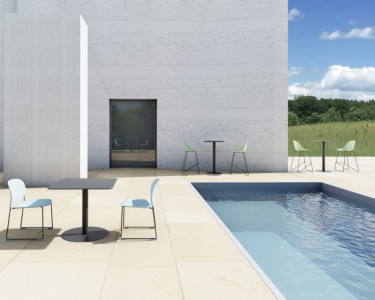 PAPERFLOW Table haute jardin CROSS, (L)600 x (P)600 mm, noir