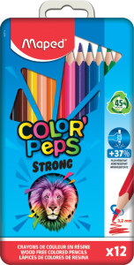Maped Crayon de couleur COLOR'PEPS STRONG, étui métal de 12