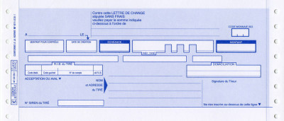 ELVE Lettres de change en continu, 240 mm x 12