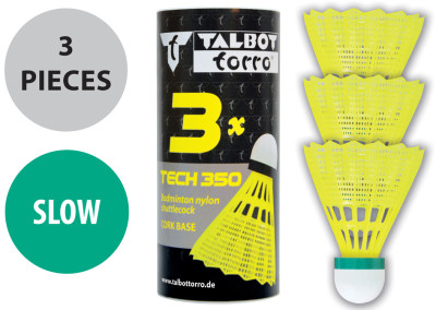 TALBOT torro Volant de badminton Tech350, lent, jaune/vert