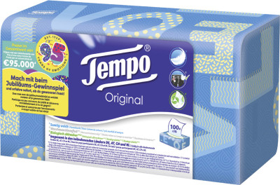Tempo Mouchoirs Original, 4 couches, blanc, boîte de 100