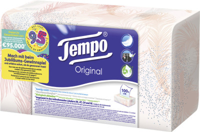 Tempo Mouchoirs Original, 4 couches, blanc, boîte de 100