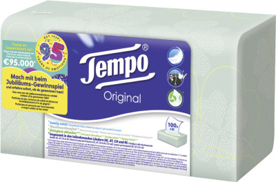 Tempo Mouchoirs Original, 4 couches, blanc, boîte de 100