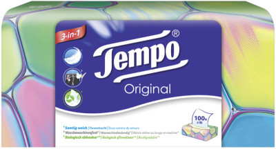 Tempo Mouchoirs Original, 4 couches, blanc, boîte de 100