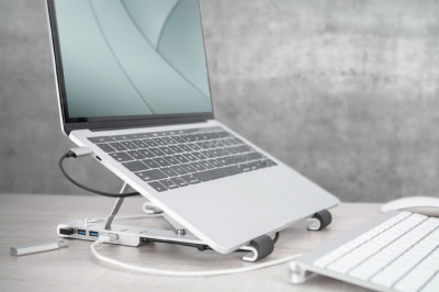 DIGITUS Support pour ordinateur portable avec hub USB-C