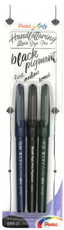 PentelArts Stylo de calligraphie Sign Pen Brush, noir