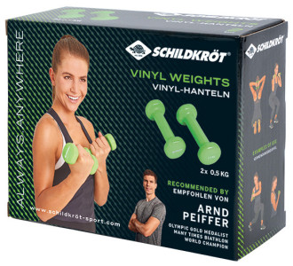 SCHILDKRÖT Haltères vinyle, set de 1,0 kg, vert