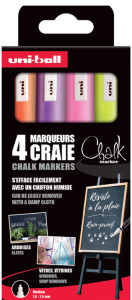 uni-ball Marqueur craie Chalk marker PWE5M/4 PF, étui de 4