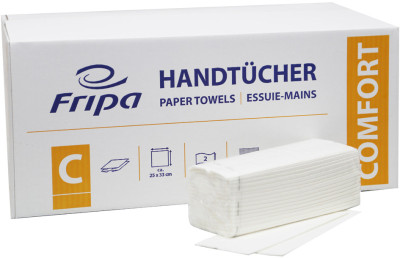 Fripa Essuie-mains COMFORT, 250 x 230 mm, pli V, extra blanc