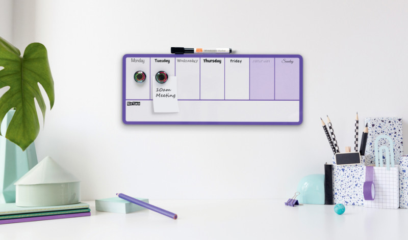 nobo Tableau blanc planning hebdomadaire, (L)360 x (H)140 mm