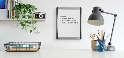 nobo Tableau blanc mural à cadre incurvé, (L)215 x (H)280 mm