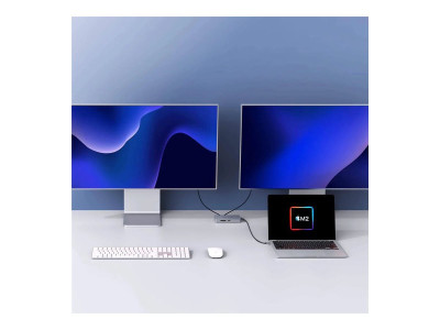 Hyper : HYPERDRIVE DUEL HDMI 10-IN1 TRAVEL DOCK pour M1 MACBOOK (SILI