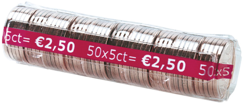 RESKAL Tube à monnaie pour pièce Euro, papier, 50 x 0,01 EUR
