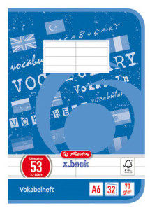 herlitz Vokabelheft x.book, DIN A6, 2-spaltig, 32 Blatt