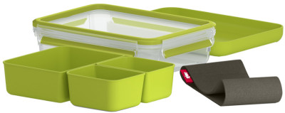 emsa Lunchbox CLIP & GO, 1,20 litres, transparent / vert