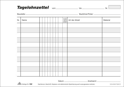 RNK Verlag Vordruck 