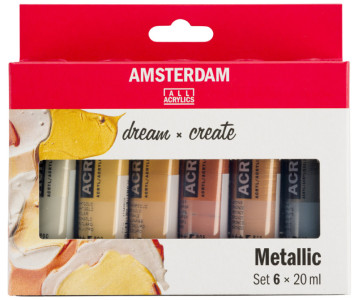 ROYAL TALENS Peinture acrylique AMSTERDAM Metallic, 6x 20 ml
