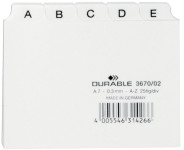 DURABLE Index alphabétique A - Z, PP, format A7 paysage DURABLE Index alphabétique A - Z, PP, format A7 paysage