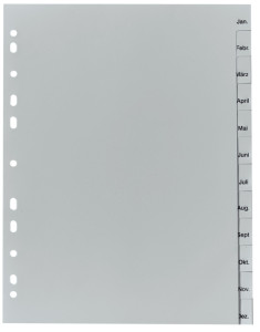 herlitz Kunststoff-Register, Monate, A4, 12-teilig