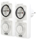 Minuterie mécanique LogiLink, lot de 2, IP44, blanc Minuterie mécanique LogiLink, lot de 2, IP44, blanc
