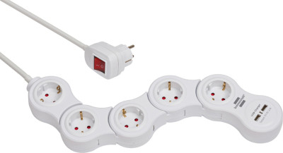 brennenstuhl Steckdosenleiste Vario Power, 5-fach, weiß