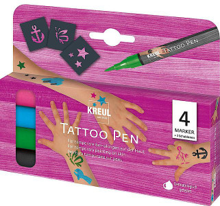 KREUL Stylo de tatouage Tattoo Pen, set de 4 